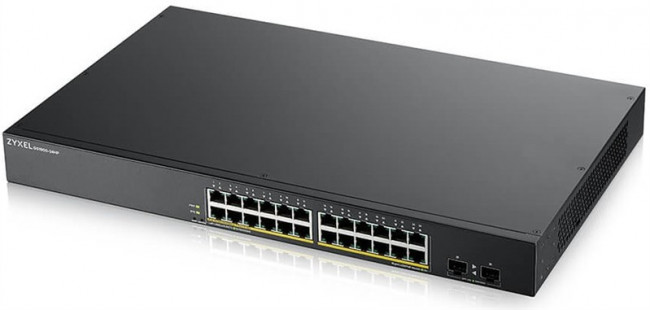 Коммутатор Smart L2 PoE+ Zyxel GS1900-24HPv2, rack 19", 24xGE PoE+, 2xSFP, бюджет PoE 170 Вт