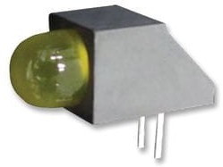 L-1503CB/1YD, Индикатор печатной платы, Желтый, 1 светодиод(-ов), Сквозное Отверстие, T-1 3/4 (5мм), 20 мА