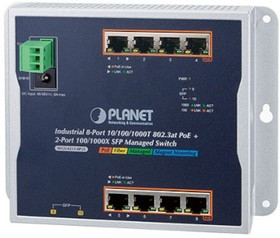 WGS-4215-8P2S, Промышленный управляемый L2+ коммутатор Planet 8 портов 10/100/1000Мб/с 802.3at PoE 200Ватт, 2 слота SFP 100/1000Мб/с WGS-4215-8P2S, Промышленный управляемый L2+ коммутатор Planet 8 портов 10/100/1000Мб/с 802.3at PoE 200Ватт, 2 слота SFP 100/1000Мб/с