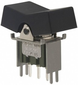 M2018TZW13-JA, Rocker Switches (ON)OFF(ON) .465 BRKT PC .595 BLK RKR