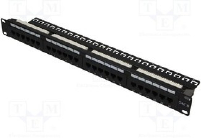 LOG-NP0004A, Патч-панель; RJ45; Кат: 6; RACK; черный; Кол-во по