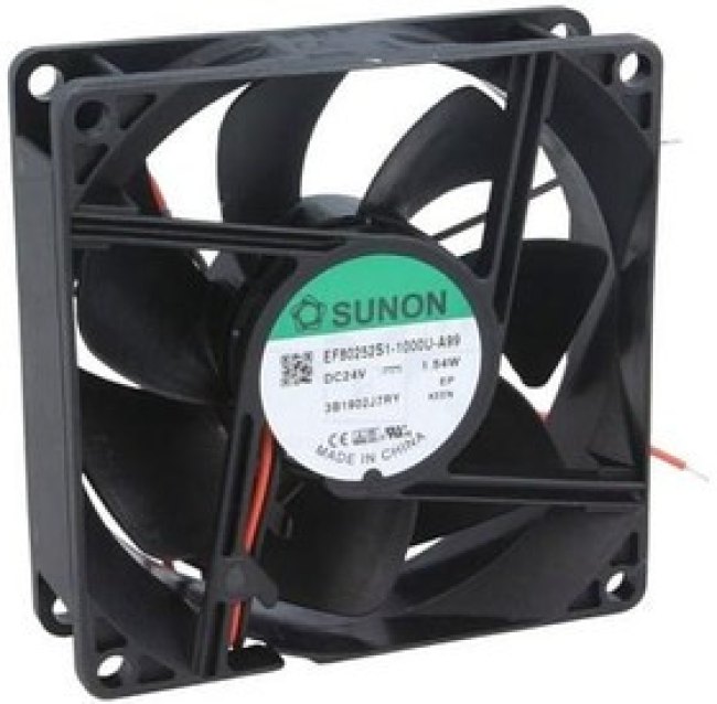 EF80252S1-1000U-A99, (80*80*25 24V 1.54W/0.064A), Вентилятор 24В 3200об/мин 80x25 S 69,6м3/час, 33дБ, подшипник скольжения