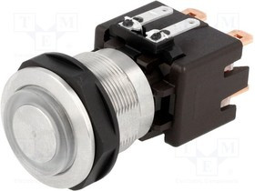 1241.6824.1124000, Pushbutton Switch, Vandal Proof 3 A 250 VAC/30 VDC 2NO IP64