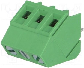 KLS2-104-5.00-03P-4S, Клеммник винтовой 3-контактный, 5мм, угловой