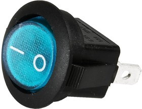 MIRS-101A-8C3 (синий), Переключатель с подсветкой ON-OFF (10A 125VAC, 6.5A 250VAC, 15A 12VDC) SPST 3P