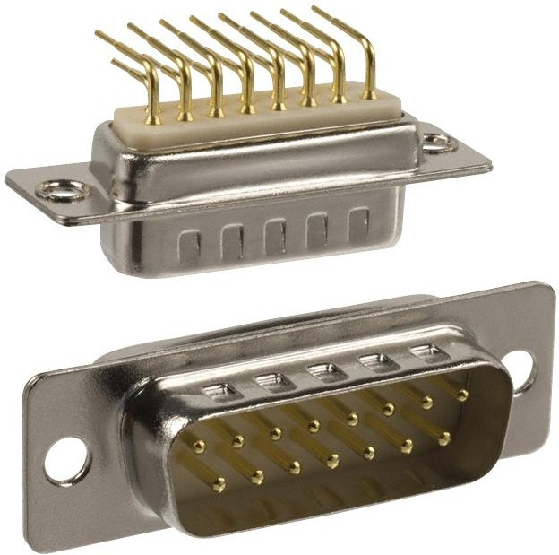 173-E09-113R461, D-Sub Standard Connectors 9 M R/A .283 HW