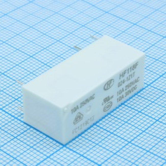 HF118F/024-1Z1T, Реле силовое, 24VDC 8A SPDT (28,8x10x15мм)