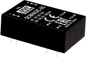 SCWN03A-05, DC/DC преобразователь, 3Вт, вход 9-18В, выход 5В/600мA SCWN03A-05, DC/DC преобразователь, 3Вт, вход 9-18В, выход 5В/600мA