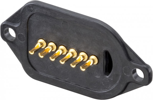 M9K701-299L, MultiMag 6, Straight Panel Mount Female Magnetic Connector, Solder Termination