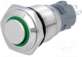 V16-11HR-24G-S, Переключатель: антивандальный, Пол: 2, SPDT, 0,5A/220ВAC, 1A/24ВDC