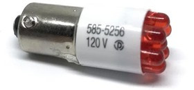 585-5256F, LED LAMP, T-3 1/4, 120V, RED