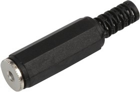 PSG08568, Телефонный аудио разъем, 2 контакт(-ов), Гнездо, 2.5 мм, Монтаж на Кабель