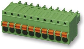 FK-MCP 1,5/10-ST-3,5, Съемная клеммная колодка, 3.5 мм, 10 вывод(-ов), 26AWG до 16AWG, 1.5 мм², Вставной, 8 А