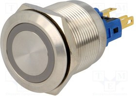 V22-21R-24G-S, Переключатель: антивандальный, Пол: 2, SPST-NO + SPST-NC, IP65