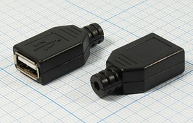 Разъем USB розетка, тип A, контакты на кабель, USB A-FPB