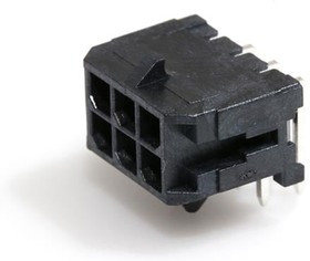 0430450600, Conn Wire to Board HDR 6 POS 3mm Solder RA Thru-Hole Tray