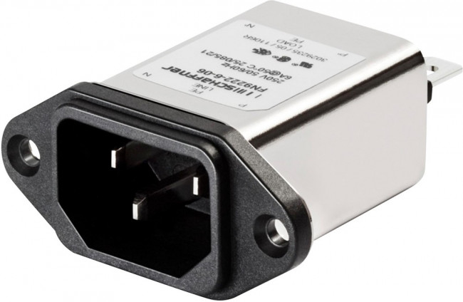 FN9222B-15-06, AC Power Entry Modules 15A 2uA 0.075mH IEC Inlet Filter