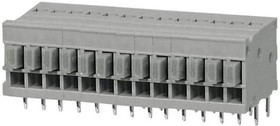 TBL009-254-13GY-2GY, Fixed Terminal Blocks Terminal block, screwless, 2.54, Horizontal, 13, Gray w Gray Button