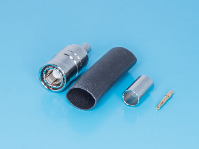 SMB-C174J, Разъем SMB гнездо на кабель RG-174,188,316, обжимной, Amphenol, SMB6121A1-NT30G-316U-50