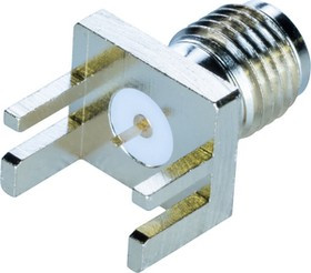 RND 205-00510, Female Jack, SMA, Brass, Plug, Straight, 50Ohm, Soldering