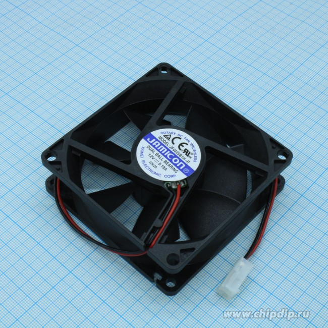 JF0825B1H-R, вентилятор 12В 80х80х25мм подшипник качения 3000об/мин