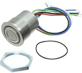 1241.6401, Pushbutton Switches 30mm Grn ring illum Mechanical N.O. SS