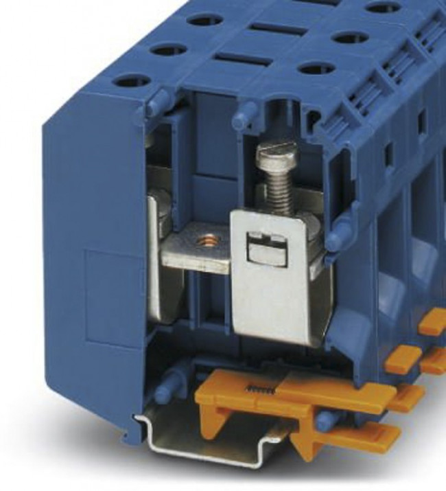 Клемма для высокого тока UKH 50 BU /20mm, винтовая, 2 присоед., 50(max 70)mm2, 150A, 1000V, синяя Клемма для высокого тока UKH 50 BU /20mm, винтовая, 2 присоед., 50(max 70)mm2, 150A, 1000V, синяя