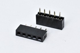 Разъем PBS2-1x 5 розетка, шаг P2.0, контакты 5P, h-4.5, монтаж на плату