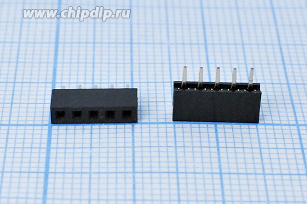 Разъем PBS2-1x 5 розетка, шаг P2.0, контакты 5P, h-4.5, монтаж на плату