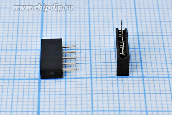 Разъем PBS2-1x 5 розетка, шаг P2.0, контакты 5P, h-4.5, монтаж на плату