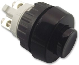 1.10.001.001/0104, Pushbutton Switches 1NO Black Screw Term 15.2mm mnt hole dia