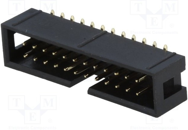 T821M124A1S100CEU-, Гнездо, IDC, "папа", PIN: 24, прямой, SMT, "gold flash", 2,54мм