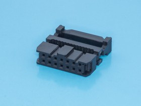 IDC-14, Разъем IDC 2х7 гнездо на плоский кабель, шаг 2.54мм IDC-14, Разъем IDC 2х7 гнездо на плоский кабель, шаг 2.54мм