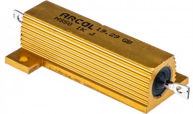 HS50 1K J, Резистор, с осевыми выводами, 1 кОм, Серия HS, 50 Вт, ± 5%, Лепесток для Пайки, 1.25 кВ