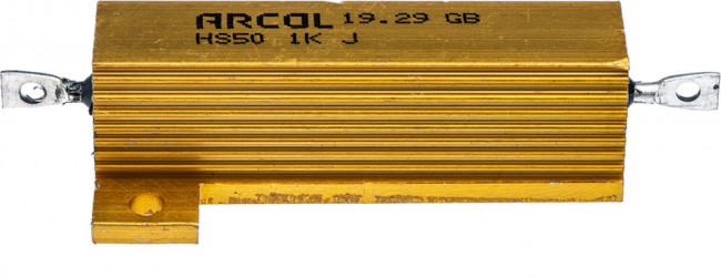 HS50 1K J, Резистор, с осевыми выводами, 1 кОм, Серия HS, 50 Вт, ± 5%, Лепесток для Пайки, 1.25 кВ