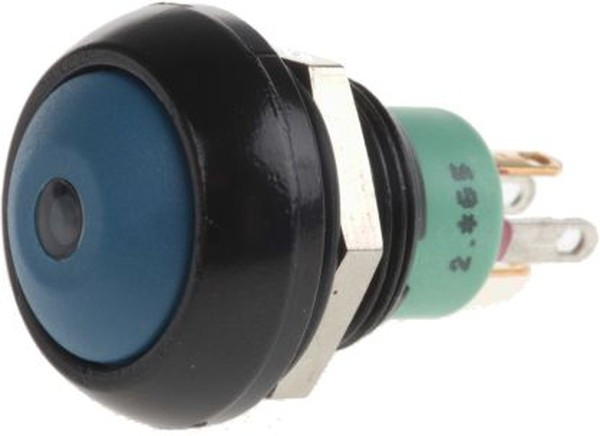 IPR3SAD1L0G, Illuminated Push Button Switch, Momentary, Panel Mount, 13.6mm Cutout, SPST, Green LED, 28V dc, IP67