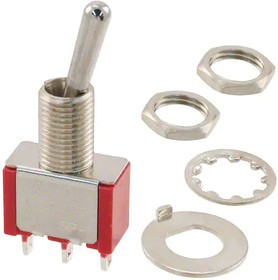 2M1-SP1-T1-B1-M1QE, TOGGLE SWITCH, SPDT, 5A, 28VDC, PANEL