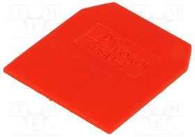 PSU-4-RD, Концевая планка/перегородка, ZUG-G2.5, ZUG-G4, красный, Шир: 1мм