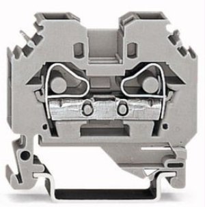 2-wire feed-through terminal, spring-clamp connection, 0.2-6.0 mm², 1 pole, 41 A, 8 kV, gray, 282-101 2-wire feed-through terminal, spring-clamp connection, 0.2-6.0 mm², 1 pole, 41 A, 8 kV, gray, 282-101