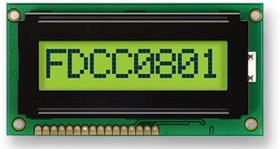 FC0801A01-FHYYBW-51*K, DISPLAY, ALPHANUMERIC, 8X1, YELLOW GRN