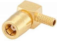 59K214-303L5, Cable socket SMB, angled, SMB, Brass, Socket, Right Angle, 50Ohm, Solder Terminal, Crimp Terminal