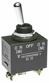 WT18T, Toggle Switches DPDT (ON)-OFF-(ON) Screw Lug Panel Mnt