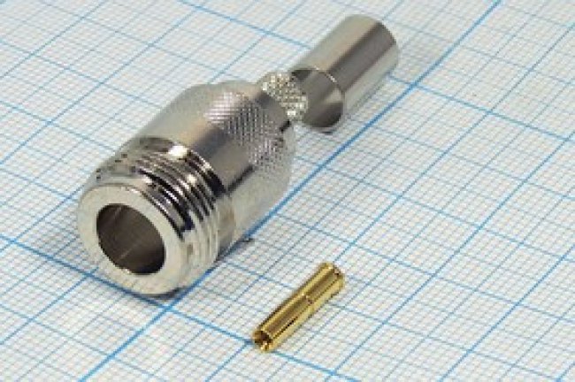 Гнездо N, под кабель RG8X, под обжим; №9332 гн N\RG8X\обж\ Гнездо N, под кабель RG8X, под обжим; №9332 гн N\RG8X\обж\