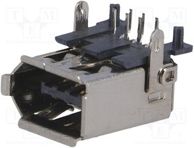 DS1101-WNC, Гнездо, IEEE1394, THT, PIN: 6, угловой 90°