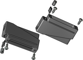 165X10389XE, 165X Series Plastic D Sub Backshell, 9 Way