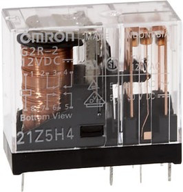 G2R-2-12DC, реле 2FormC 12В 5А/250В 29х13х25.5мм (=G2R-2-DC12)