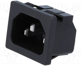 IEC-C-3, Разъем: питания AC, гнездо, "папа", 10А, 250ВAC, IEC 60320, C14 (Е)