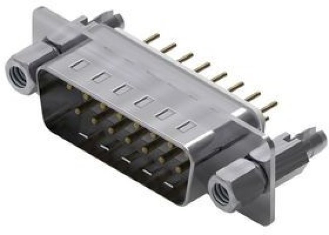61801529221, D-Sub Connector with Hex Screw, Plug, DA-15, PCB Pins, White