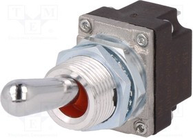 1MT2-6, Переключатель: тумблер, Пол: 2, SPST, (ON)-OFF, 0,1A/28ВDC, IP68