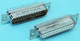 DC37P364TXLF, D 37 Way Through Hole D-sub Connector Plug, 2.76mm Pitch